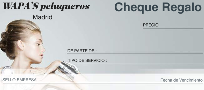 Cheque regalo peluqueria y estética