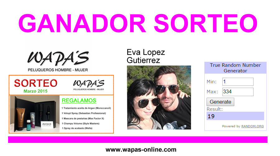 ganador sorteo wapa's marzo 2105