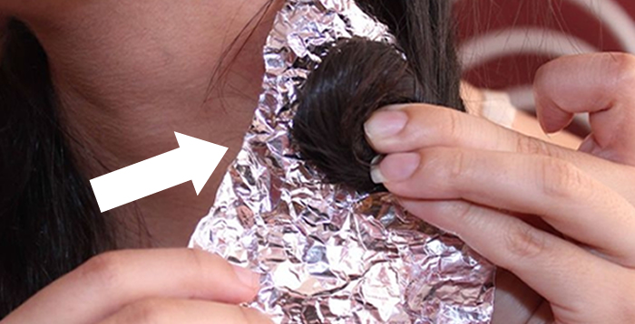 rizos con aluminio en el cabello