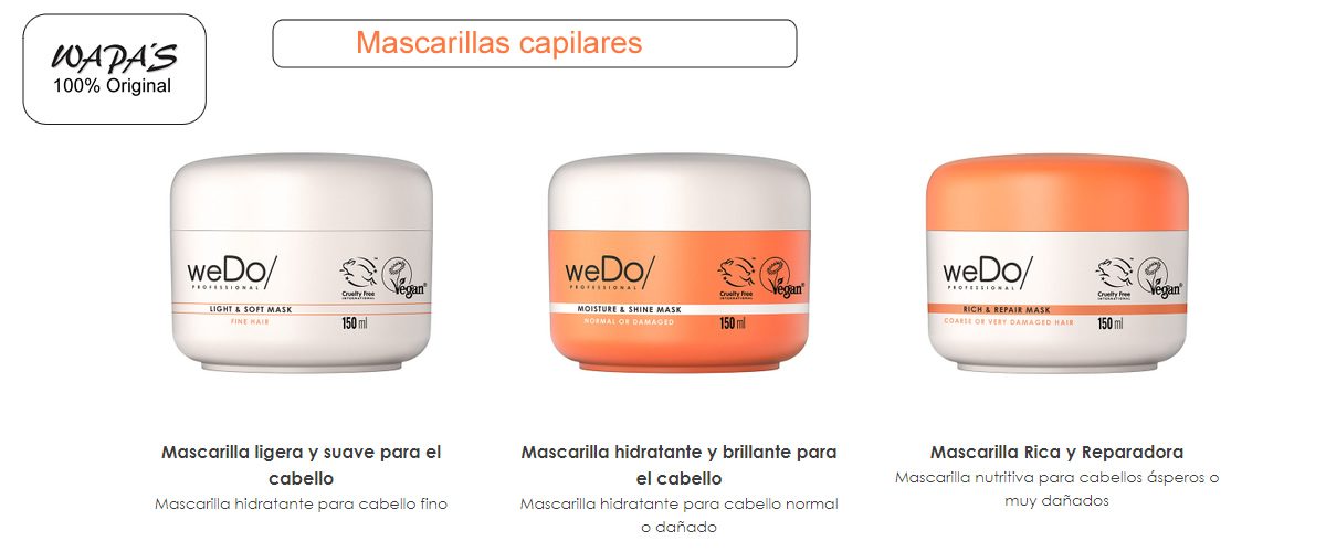 wedo professional mascarillas cabello