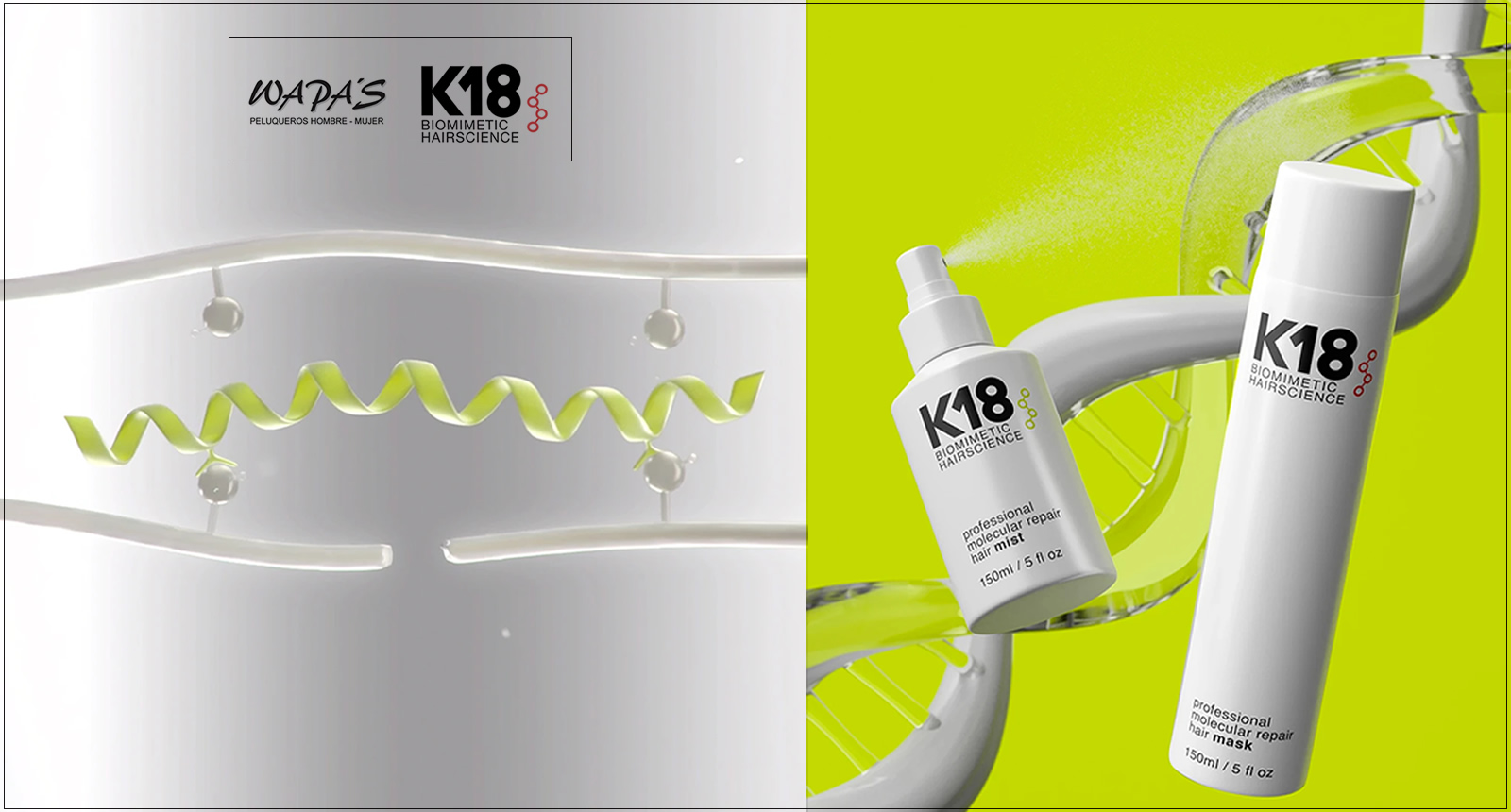 k18 recupera las hebras dañadas del cabello