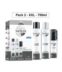 NIOXIN PACK 2 XXL 700 ml ANTICAIDA cabello natural, fino y con pérdida perceptible