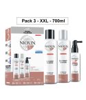 NIOXIN PACK 3 XXL 700ml ANTICAIDA 700ml cabello coloreado y aspecto normal a fino
