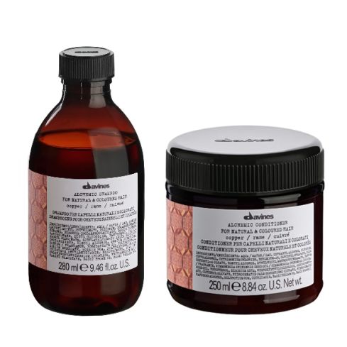 DAVINES ALCHEMIC COPPER 580ml / PACK - 5 / champú + acondicionador (cabello color cobre)