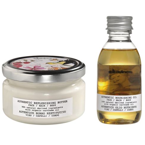 pack davines authentic: replenishing butter 200 ml + nourishing oil 140 ml