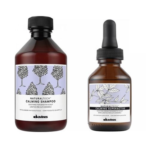 davines calming pack: champu 250ml + spray superactive 100ml