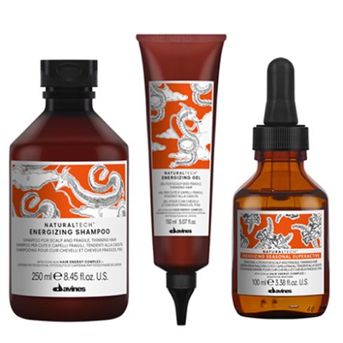 pack davines energizing: champu 250 ml + gel 150 ml + tratamiento seasonal superactive 100 ml