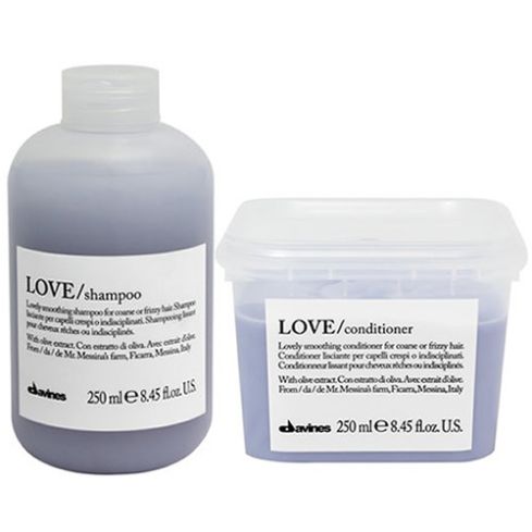 pack davines love smoothing: champu 250ml + acondicionador 250ml