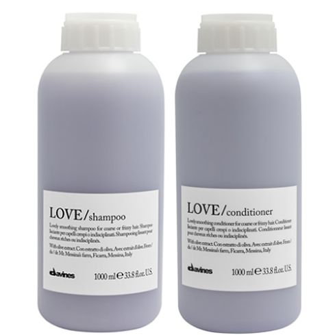 pack davines love smoothing: champu 1000ml + acondicionador 1000ml