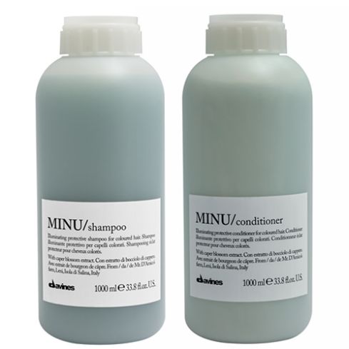 pack davines minu: champu 1000 ml + acondicionador 1000 ml