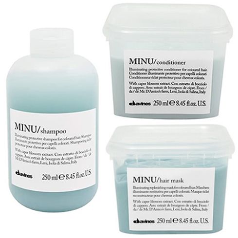 pack davines minu: champu 250 ml + acondicionador 250 ml + mascarilla 250 ml