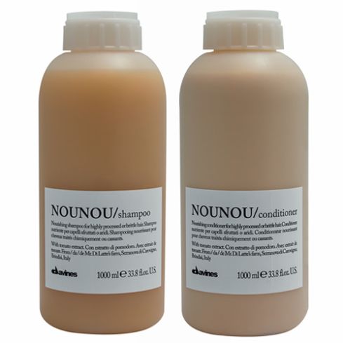 pack davines nounou: champu 1000ml + acondicionador 1000ml