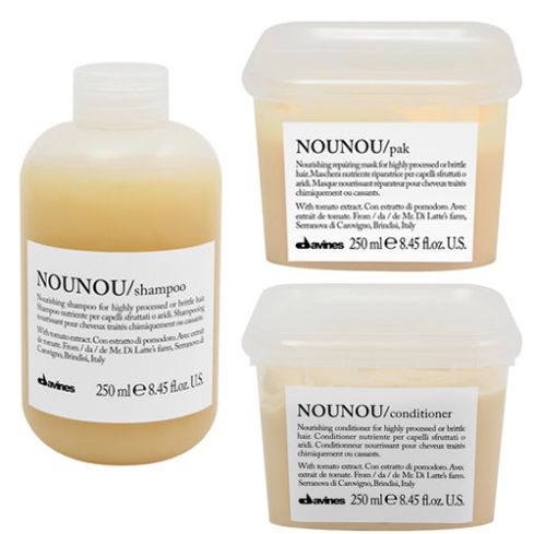 pack davines nounou champu + acondicionador + mascarilla