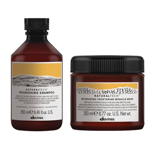 davines nourishing pack: champu 250ml + mascarilla vegetarian miracle 250ml