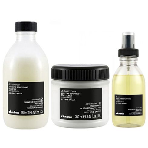 DAVINES OI / 665ml / PACK 18 /  champú + acondicionador + aceite  (belleza absoluta - todo tipo de cabello)