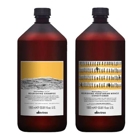 davines nourishing pack: champu 1000ml + acondicionador vegetarian miracle 1000 ml