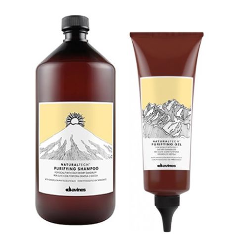 davines purifying pack: champu 1000 ml + gel 150 ml