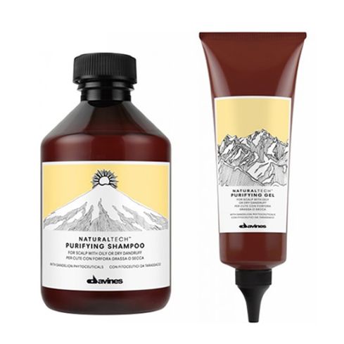 davines purifying pack: champu 250 ml + gel 150 ml