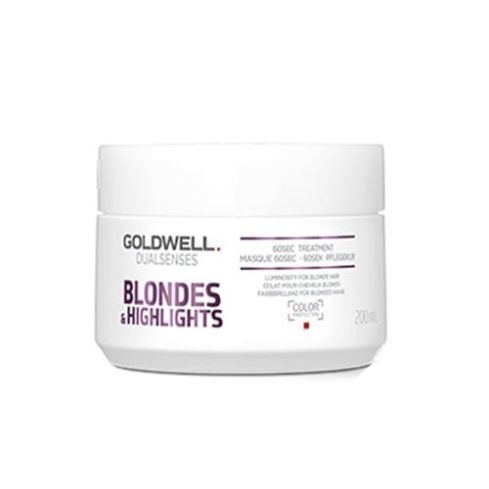 GOLDWELL DUALSENSES BLONDES & HIGHLIGHTS ANTI-YELLOW 60SEC MASCARILLA 200ml / Cabellos rubios y con mechas / Nutrición profunda y luz para el cabello