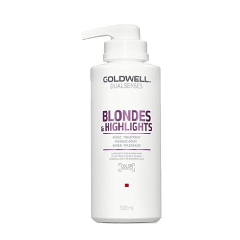 GOLDWELL DUALSENSES BLONDES & HIGHLIGHTS ANTI-YELLOW 60SEC MASCARILLA 500ml / Cabellos rubios y con mechas / Nutrición profunda y luz para el cabello