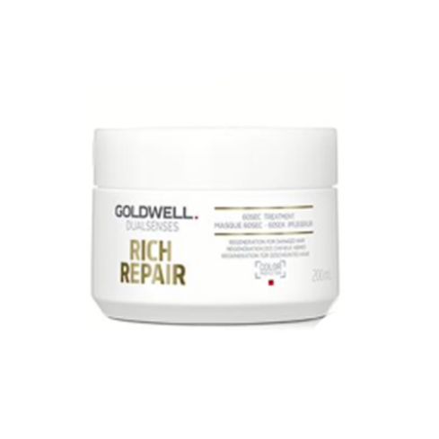 GOLDWELL DUALSENSES RICH REPAIR 60SEC MASCARILLA 200ml / Cabellos secos y dañados / Restaura al instante la estructura de la fibra capilar