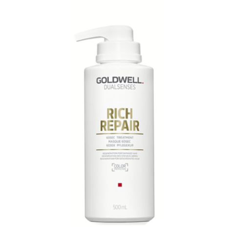 GOLDWELL DUALSENSES RICH REPAIR 60SEC MASCARILLA 500ml / Cabellos secos y dañados / Restaura al instante la estructura de la fibra capilar
