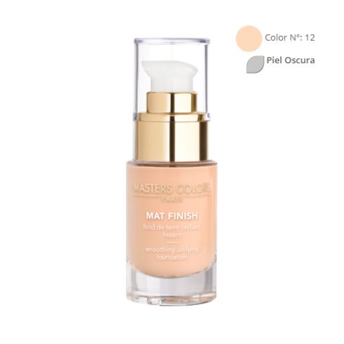 MASTERS COLORS MAT FINISH Color N° 12 30ml - Base de maquillaje unificante y alisadora