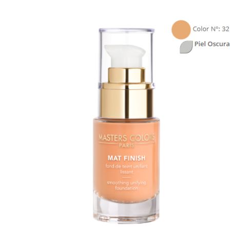 MASTERS COLORS MAT FINISH Color N° 32 30ml - Base de maquillaje unificante y alisadora