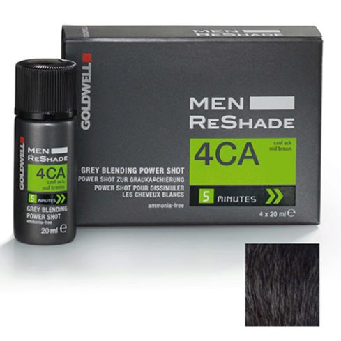 GOLDWELL MEN RESHADE 4CA - POWER SHOT 4 X 20 ml - color ceniza marrón frío