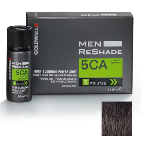 GOLDWELL MEN RESHADE 5CA - POWER SHOT 4 X 20 ml - color ceniza marrón claro