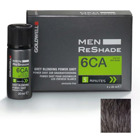 GOLDWELL MEN RESHADE 6CA - POWER SHOT 4 X 20 ml - color ceniza frío rubio oscuro