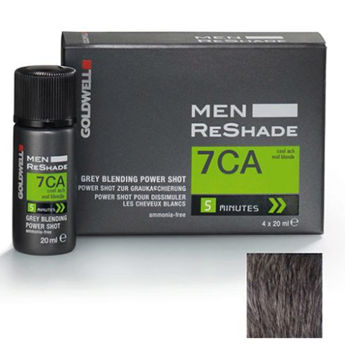 GOLDWELL MEN RESHADE 7CA - POWER SHOT 4 X 20 ml - color ceniza frío rubio medio