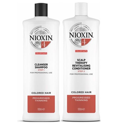NIOXIN PACK SISTEMA 4 | Champú 1000ml + acondicionador 1000ml |  Cabello tratado, muy debil y fino. Amplifica la textura del cabello