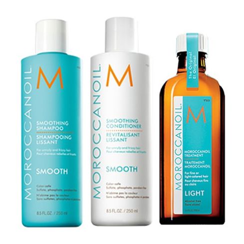 MOROCCANOIL SMOOTH - 600ml - PACK 23 / Champú + Acondicionador + Aceite de Argán Light  / cabello rebelde - encrespado