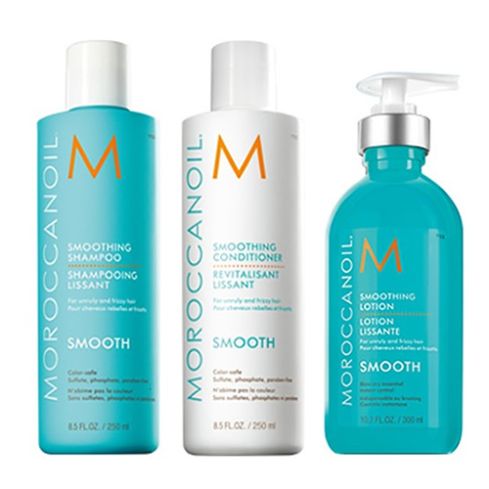MOROCCANOIL SMOOTH - 800ml - PACK 25 Champú + Acondicionador + Loción suavizante / cabello rebelde - encrespado