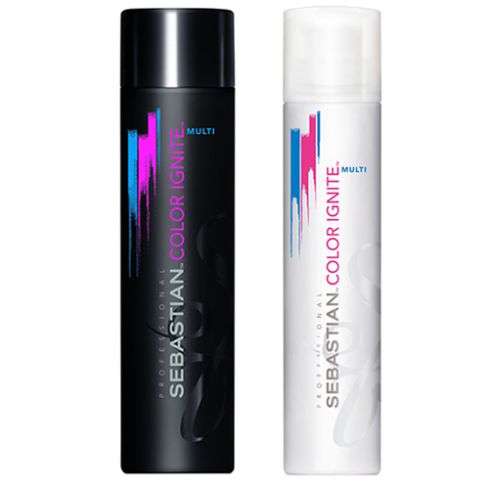 SEBASTIAN PACK COLOR IGNITE MULTI 450ml / champú (250ml) + acondicionador (200ml)