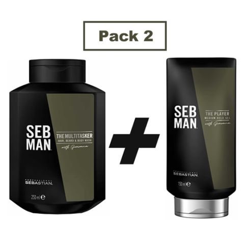 SEBASTIAN SEB MAN PACK 2 - 400 ml - Gel de ducha + gel de peinado