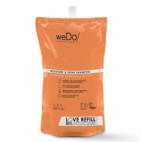 WEDO MOISTURE & SHINE CHAMPU 1000 ml - cabello dañado o normal  - recambio reciclable