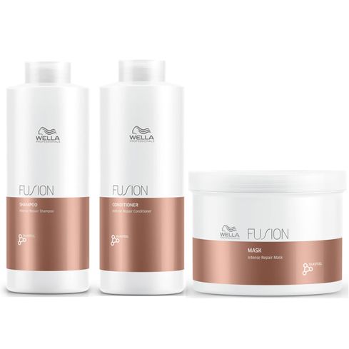 WELLA FUSION PACK TRIO 2500 ml - Cabello dañado