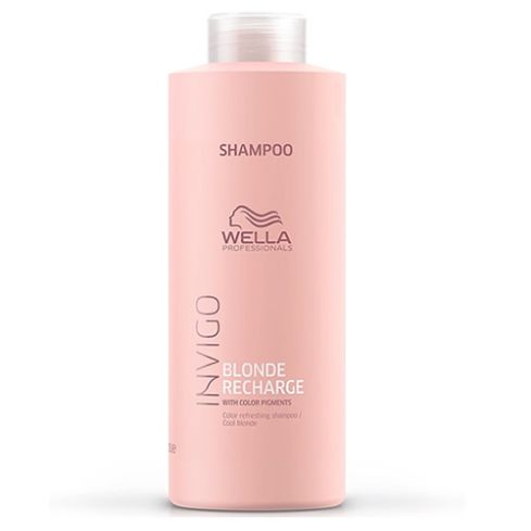 WELLA INVIGO BLONDE RECHARGE CHAMPU 1000 ml cabello rubio, gris y blanco