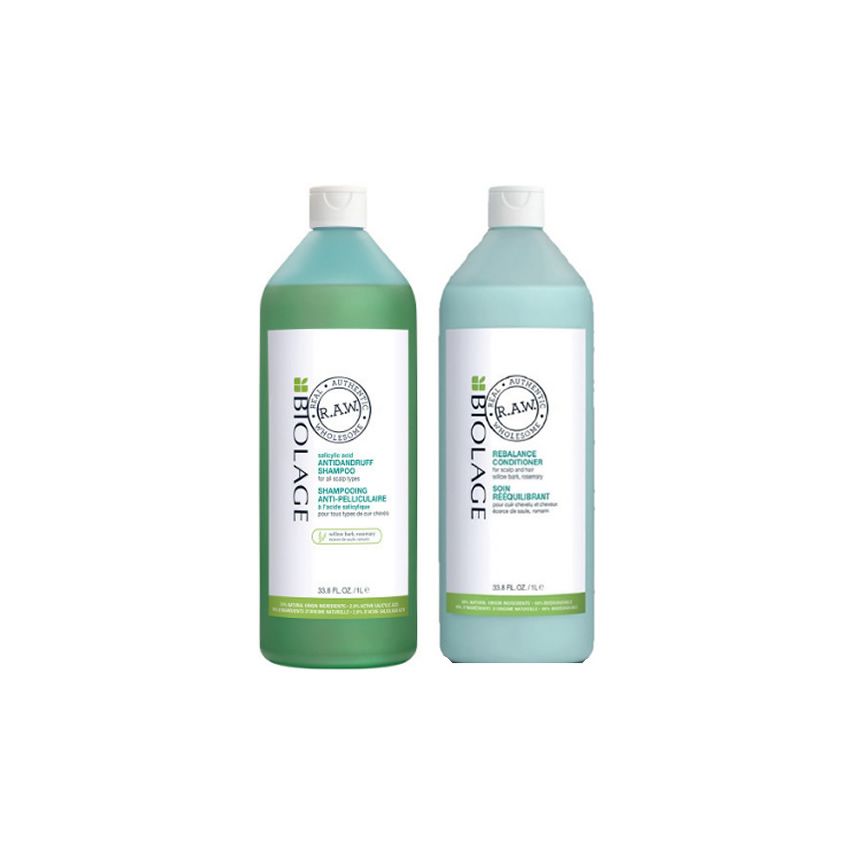 PACK BIOLAGE RAW SCALP CHAMPÚ 1000 ml + ACONDICIONADOR 1000 ml 