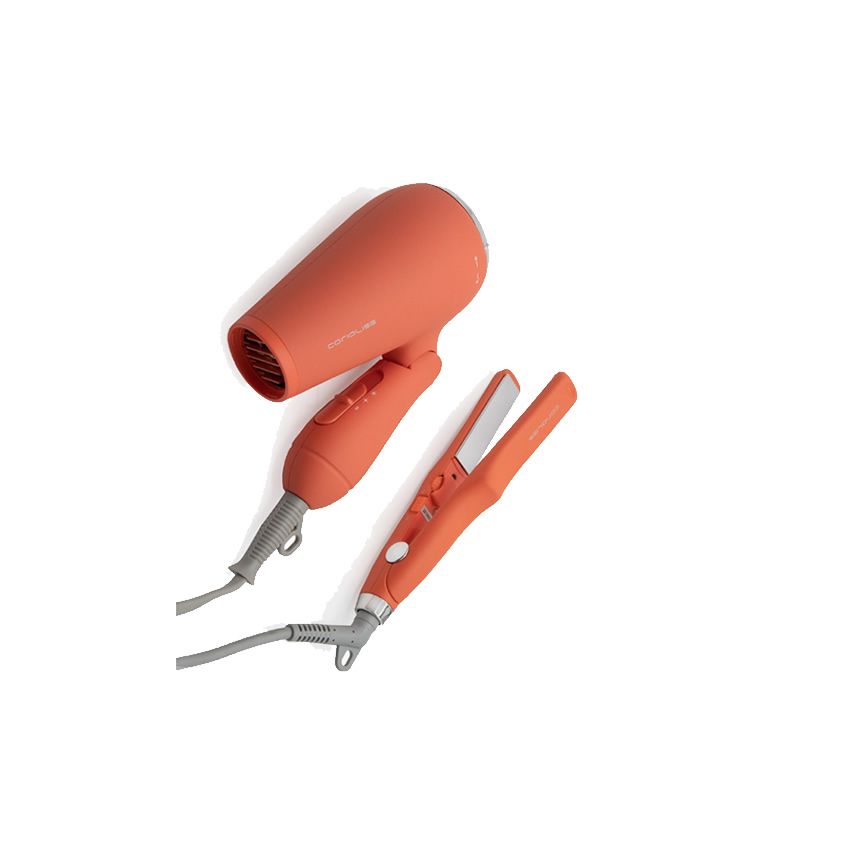 CORIOLISS KIT TRAVEL CORAL: SECADOR DE PELO Y PLANCHA