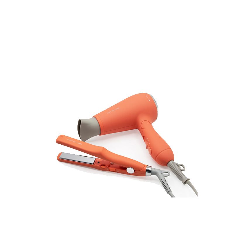 CORIOLISS KIT TRAVEL CORAL: SECADOR DE PELO Y PLANCHA