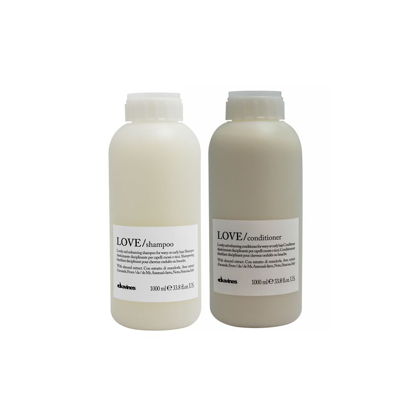 DAVINES LOVE CURL PACK: CHAMPÚ 1000 ml y ACONDICIONADOR 1000 ml