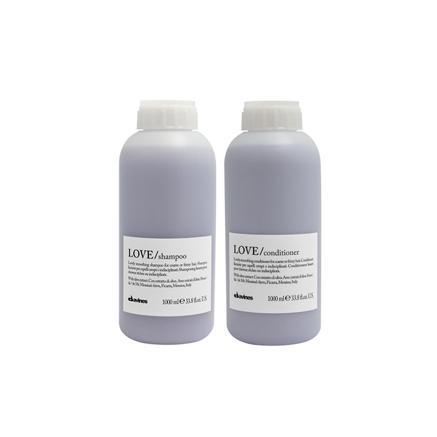 DAVINES LOVE SMOOTHING PACK - CHAMPÚ 1000 ml y ACONDICIONADOR 1000 ml