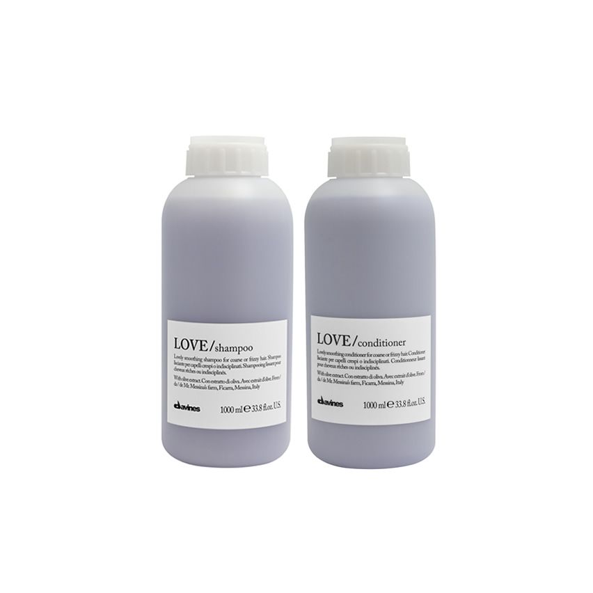 DAVINES LOVE SMOOTHING PACK: CHAMPÚ 1000 ml y ACONDICIONADOR 1000 ml