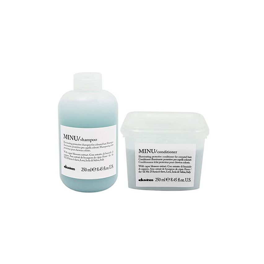 DAVINES ESSENTIAL HAIRCARE MINU 500ml / PACK DUO 5 / champú + acondicionador  (cabello coloreado)