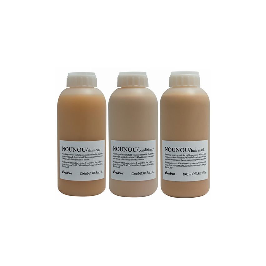 DAVINES NOUNOU PACK: CHAMPÚ 1000ml - ACONDICIONADOR 1000ml - MASCARILLA 1000ml