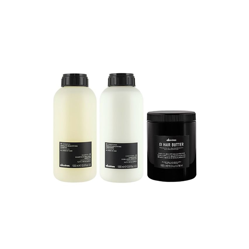 DAVINES OI PACK: CHAMPÚ 1000ml - ACONDICIONADOR 1000ml - HAIR BUTTER 1000ml