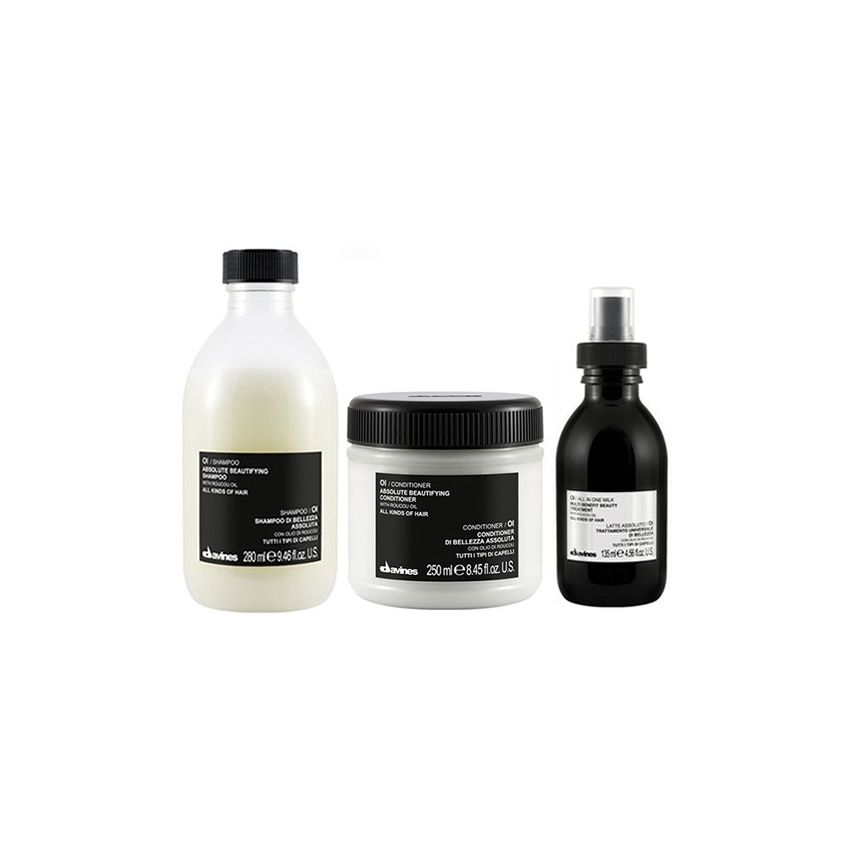 DAVINES OI / 665ml / PACK 19 / champú + acondicionador + leche (belleza absoluta - todo tipo de cabello)